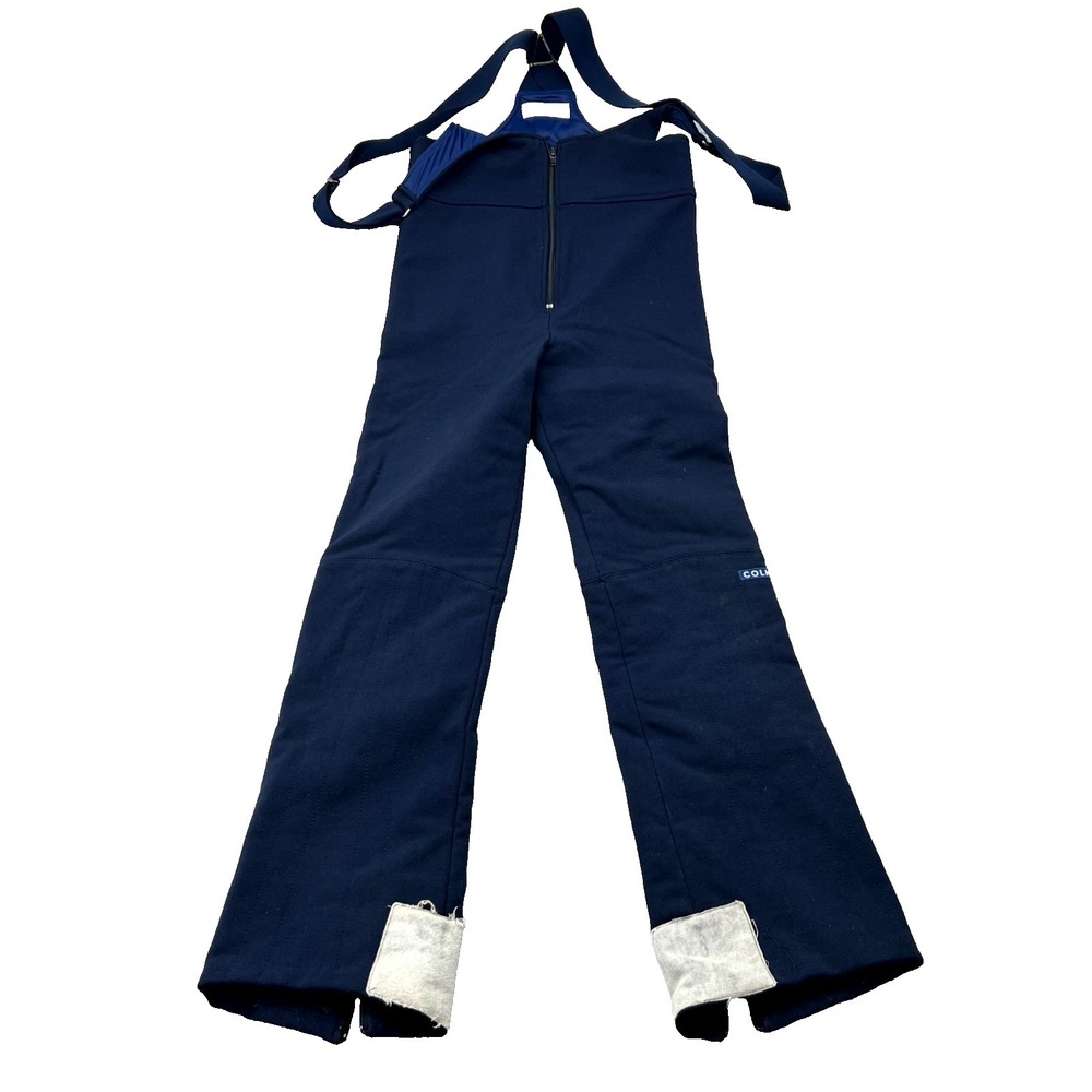 Colmar Snow Bib Womens 8 Navy Blue Stretch Bootcut Leg Ankle Zip Ski Snowboard
